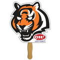 Tiger Stock Shape Fan w/ Wooden Stick